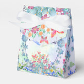 Zacht Blauw Pastel Paarse Hydrangea Ovaal Verjaard Bedankdoosjes (Voorkant Zijde)