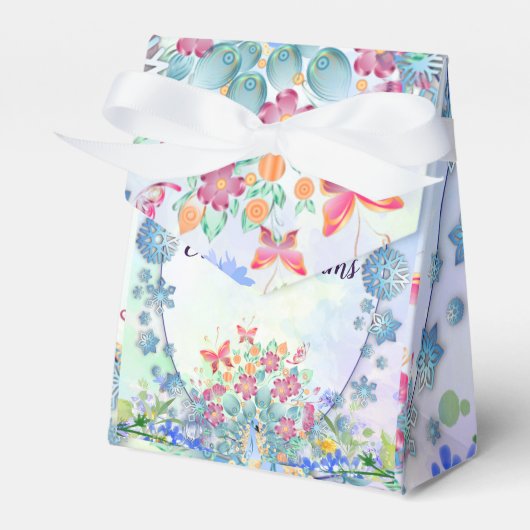 Zacht Blauw Pastel Paarse Hydrangea Ovaal Verjaard Bedankdoosjes (Voorkant Zijde)