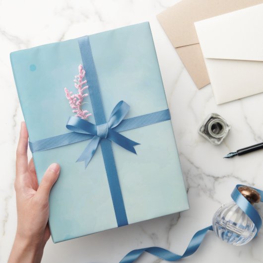 Zacht blauw & Roos aquarel inpakpapier (Geschenken)