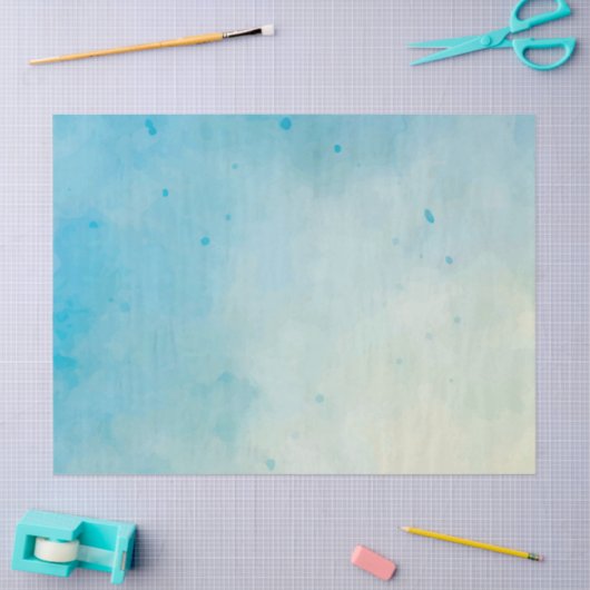 Zacht blauw & Roos Aquarel Weefselpapier Tissuepapier (Craft)