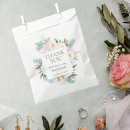 ZACHT BLAUW ROZE BLOEIENDE BLOEMEN BRUIDAL Dank u Bedankzakje