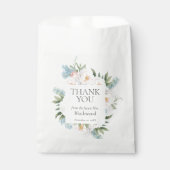 ZACHT BLAUW ROZE BLOEIENDE BLOEMEN BRUIDAL Dank u Bedankzakje (Voorkant)