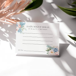 ZACHT BLAUW ROZE BLOEMEN VRIJGEZELLENFEEST DATE NI KAART