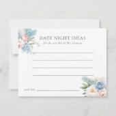 ZACHT BLAUW ROZE BLOEMEN VRIJGEZELLENFEEST DATE NI KAART (Voorkant)