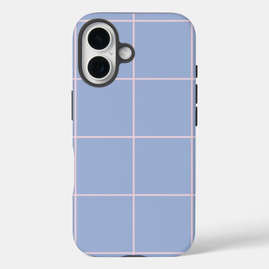 Zacht Blauw & Roze Rasterpatroon Case-Mate iPhone Case (Achterkant)
