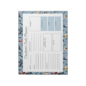 Zacht Blauw Rustiek Boho Waterverf Bloemen Custom Notitieblok (Linkerzijde)