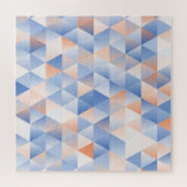 Zacht Blauw Sinaasappel Driehoeken Legpuzzel (Horizontaal)