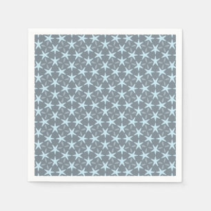 Zacht Blauw Starburst op Slate Grey Patroon Servet