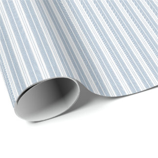 Zacht Blauw Visgraat Varens Gestreept Patroon Cadeaupapier