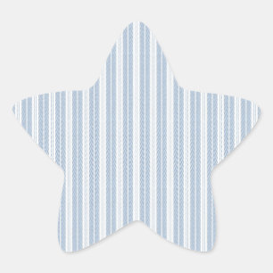 Zacht Blauw Visgraat Varens Gestreept Patroon Ster Sticker