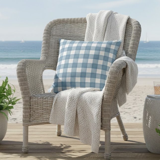 Zacht blauw Waterverf Boerderij Plaid Kussen (Creator heeft geüpload)