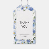 Zacht blauw Waterverf Botanische bruiloft Cadeaulabel (Voorkant)