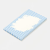 Zacht blauw zigzagpatroon ontwerp past-it-notes post-it® notes (Schuin)