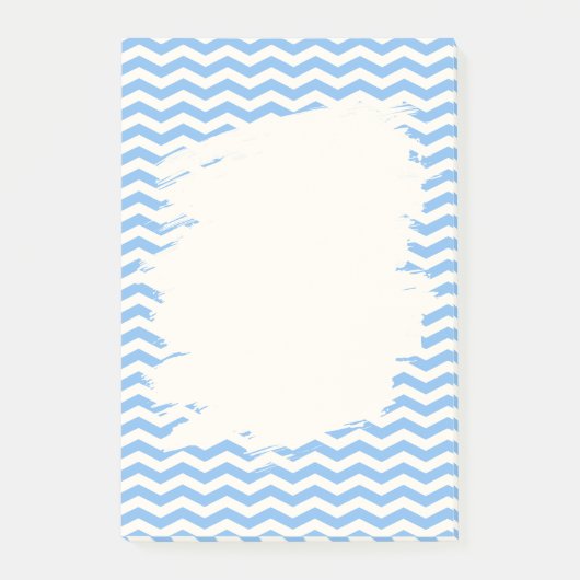 Zacht blauw zigzagpatroon ontwerp past-it-notes post-it® notes (Voorkant)