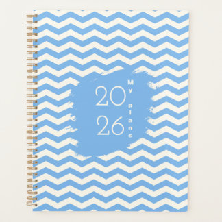 Zacht blauw zigzagpatroon ontwerpplanner 2026 planner