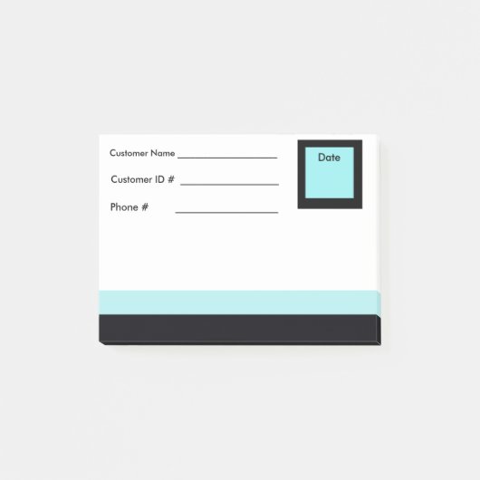 Zacht Blauw & Zwart Rand Post-it® notes- Info. Notes (Voorkant)