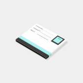 Zacht Blauw & Zwart Rand Post-it® notes- Info. Notes (Schuin)