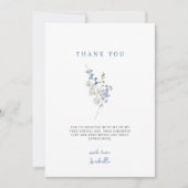 Zacht Blauwe Delicate Bloemenboeket Bedankkaart (Voorkant)