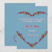 Zacht blauwe huwelijksuitnodiging kaart (Voorkant / Achterkant)