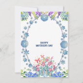 Zacht blauwe Moederdag Ventilatorblauw Kaart (Achterkant)