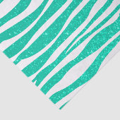 Zacht Blauwgroen Blauw Glitter Zebra Dierenafdrukk Tissuepapier (Detail)