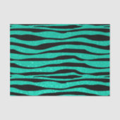 Zacht Blauwgroen Blauw Glitter Zebra Dierenafdrukk Tissuepapier (Voorkant)