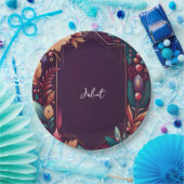 Zacht Blauwgroen Herfst Bold Jewel Tone Vrijgezell Papieren Bordje (Feest)