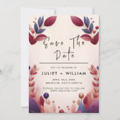 Zacht Blauwgroen Herfst Vet Jewel Tone Bruiloft Save The Date (Voorkant)