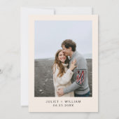 Zacht Blauwgroen Herfst Vet Jewel Tone Bruiloft Save The Date (Achterkant)