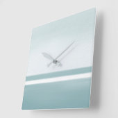 Zacht Blauwgroen modern Vierkante Klok (Hoek)