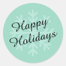 Zacht Blauwgroen Prettige feestdagen Sticker Rond