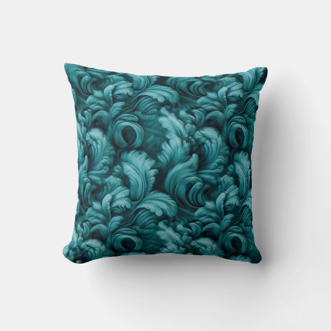 Zacht Blauwgroen turquoise bloem Elegant Comfort Kussen (Voorkant)