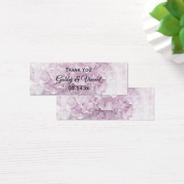 Zacht Bleek Roze Hydrangea Vloeiende Labels Mini Visitekaartjes (Bureau)