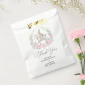 Zacht Bloemen Lam & Konijn Pasen Baby Meisje Bedankzakje (Gezegeld)