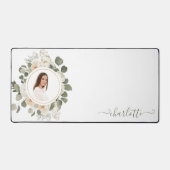 Zacht Bloemen Lijst met Foto & Naam Bureaumat (Voorkant)