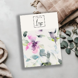 Zacht Bloemen Roze Paarse Logo Kettingen bandhoude Visitekaartje