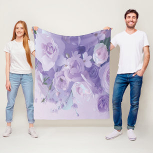 Zacht bloemenpatroon fleece deken