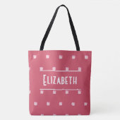 Zacht bloemig monogram helroze mode tote bag (Voorkant)