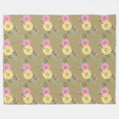 Zacht Bloemmotief Fleece Deken (Voorkant (Horizontaal))