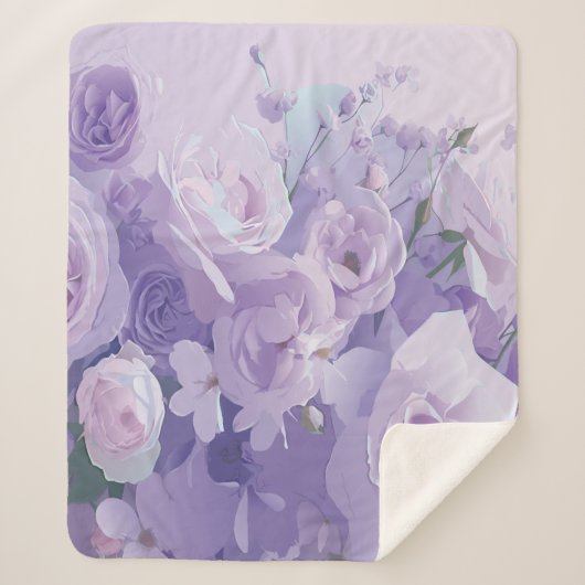 Zacht bloempatroon sherpa deken (Voorkant)