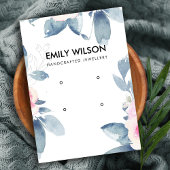 ZACHT BLUSH BLAUW BLOEMIG TWEE OORBEL DISPLAY LOGO VISITEKAARTJE
