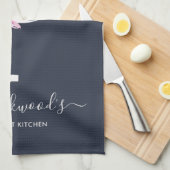 ZACHT BLUSH BLAUW NAVY BLOEMALFABETTEN LETTER P THEEDOEK (Quarter Fold)
