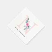 ZACHT BLUSH BLAUW WIT BLOEMALFABETTEN LETTER N SERVET (Hoek)