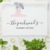 ZACHT BLUSH BLAUW WIT BLOEMALFABETTEN LETTER P THEEDOEK (Gevouwen)