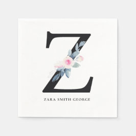 ZACHT BLUSH BLAUW WIT BLOEMALFABETTEN LETTER Z SERVET