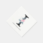 ZACHT BLUSH BLAUW ZWART BLOEMALFABETTEN LETTER I SERVET (Hoek)