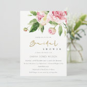 Zacht Blush Floral Peony Waterverf Vrijgezellenfee Kaart (Staand voorkant)