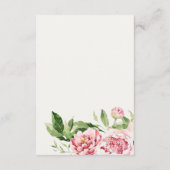 Zacht blush Floral pony advies voor mum Baby showe Informatiekaartje (Achterkant)
