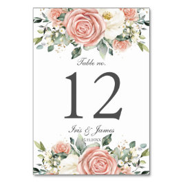 Zacht blush Ivory Floral Roos Weddenschap Vrijgeze Kaart