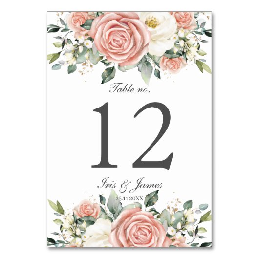 Zacht blush Ivory Floral Roos Weddenschap Vrijgeze Kaart (Voorkant)